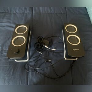 Logitech Black Speakers with Silver Rings - Wired Stereo Pair